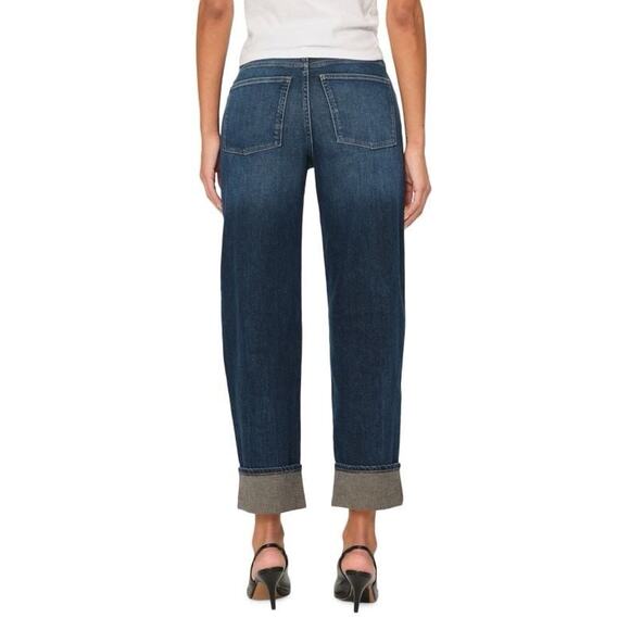 DL1961 PREMIUM DENIM Thea Boyfriend Relaxed Jeans Buffview Cuffed Size 33 - Picture 2 of 6